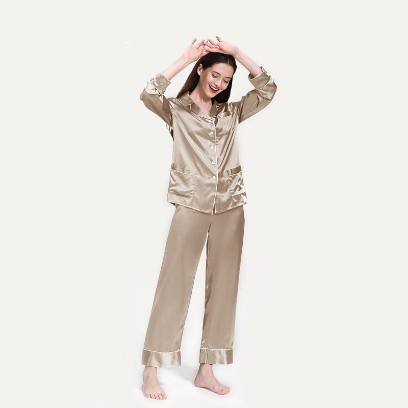 22 Momme Classic Trimmed Women Silk Pajamas Set