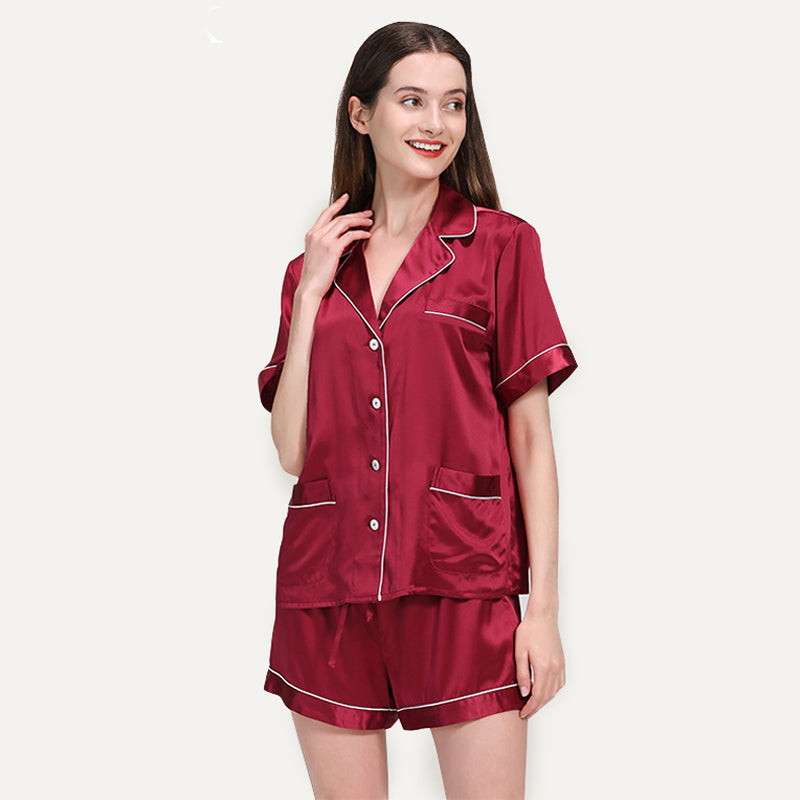 22 Momme Classic Short Women Silk Pajamas Set