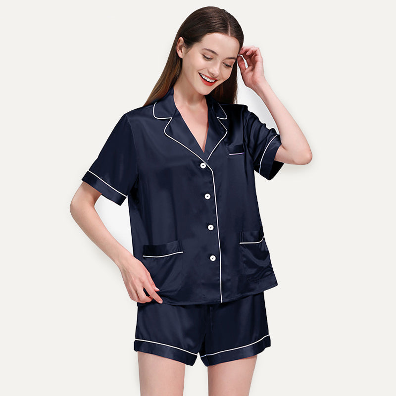 22 Momme Classic Short Women Silk Pajamas Set