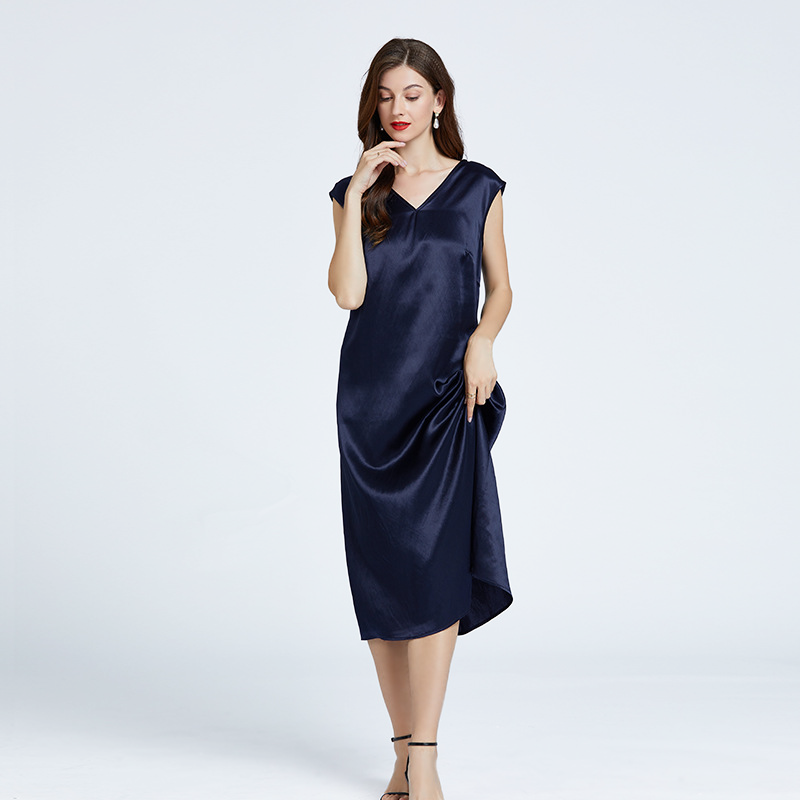 Silk Sleeveless Drop Shoulder Dress Satin Loungewear