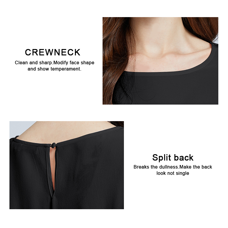 Round Neck Women Silk Shirt